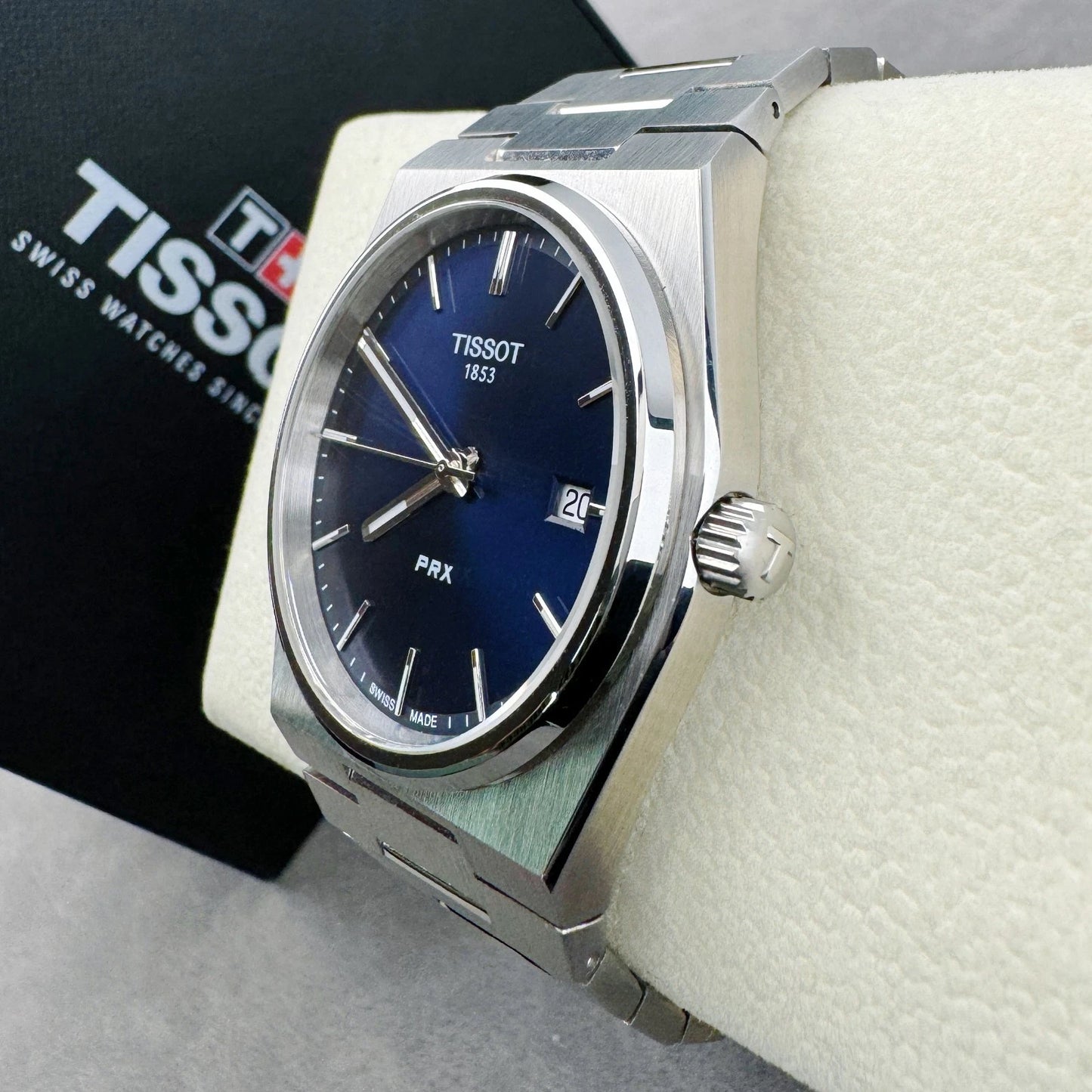 Men Tissot Classic PRX/316L Blue Stainless Steel Watch T137.410.11.041.00 (40mm)